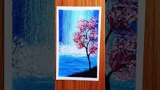 #Shorts | Waterfall Drawing With Oil Pastel | Easy Waterfall Drawing | @SanjibMondalArt