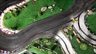 Pista Policar-Polistil e Carrera  slot car - vista da elicottero, panoramica e a bordo di slot car