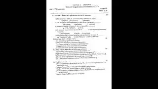 11th Commerce | Organization Of Commerce | Unit Test Second | Important Question paper | 2026-27 |