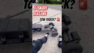 Eskate FLAT tire, call a TOW TRUCK again? 🚨🥲 #fail #electricskateboard #towtruck #crash #eskate