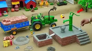 diy mini tractor Hand Pump Construction Project | Village Water Supply @SujitKumar-gaming1k 