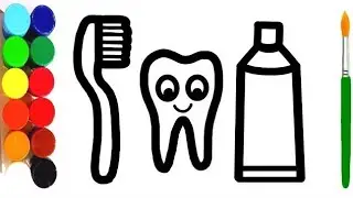 How to draw toothpaste with 🪥 teeth drawing colour step by step||teeth drawing easy step by step 