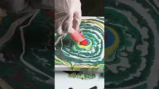 EASY Acrylic Pouring -  PAINT and PVA GLUE #shorts