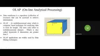 Introduction to OLAP and  operations