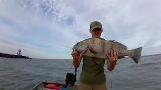 Caleb caught a big ol' black drum!