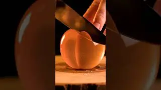 ASMR: Slow Motion Jelly Peach Slicing