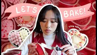 ♡ baking tiny aesthetic minimal cakes for valentine's day ♡