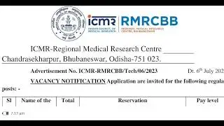 ICMR PERMANENT VACANCY PARAMEDICAL VACANCY