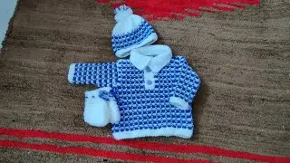 Very easy to make collar neck/New born baby sweater design/Knitting pattern/Knitting tutorial