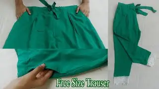 Pocket pant Trauser cutting and stitching very easy| free size pocket pant trouser cutting&stitching