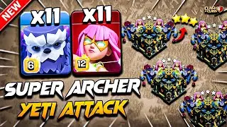 Best TH17 Attack Strategy With SUPER ARCHER & YETI | Town Hall17 Max Yeti Super Archer Attack COC