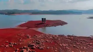 A fly over a low pool Cherokee Lake in January, 2025.