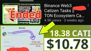 Received 18.38 CATI || Binance Web3Wallet || Catizen Airdrop || Payment Proof||