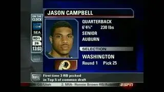 Washington Selects QB Jason Campbell (2005 NFL Draft)