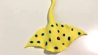 &hearts;️ Clay with me- how to make a sting ray fish | model craft tutorial. easy DIY