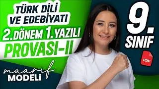 9.sınıf edebiyat 2. dönem ülke geneli 1. yazılı provası - II 📂PDF