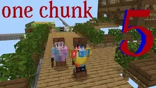 Episode 5 of Minecraft one chunk (we built a corner of a bridge!)