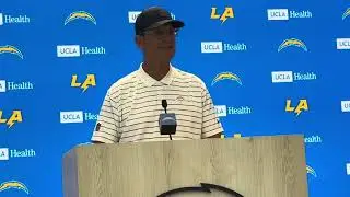 Chargers HC Jim Harbaugh gives update on Khalil Mack's elbow injury 
