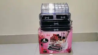 Unboxing | Cosmetic Jewelry makeup Storage Box kit | 4 Drawers | Clear Acrylic Stand | 4K Video