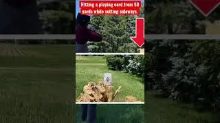 Hitting a Playing Card From 50 Yards Setting Sideways #wildwest #winchester #trickshots