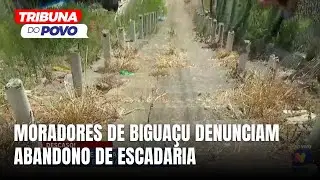 Moradores denunciam abandono de escadaria usada diariamente em Biguaçu