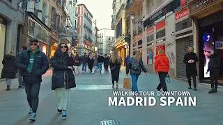 [4K] MADRID SPAIN - Winter Walk Downtown Calle de Alcalá, Plaza Puerta del Sol, Travel, Walking Tour
