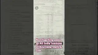 Non Teaching posts @ AIIA Delhi & Goa