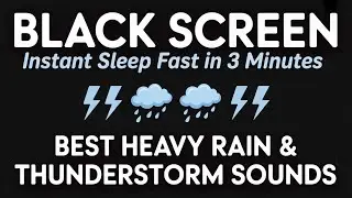 Thunder Rain Sleep Sounds Black Screen (HD Audio)