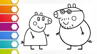 😍daddy🐖pig drawing l easy peppa pig🐷dad drawing for kids l easy drawing l drawing pig l kids drawing