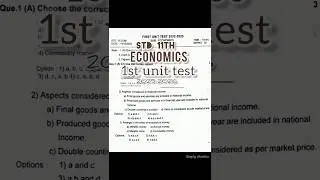 Std 11 | Economics| 1st Unit Test Paper 2025 | Maharashtra HSC Board | Simply Anshika
