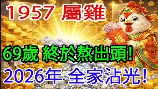 老天給你錢，如果你錯過了2026年，就錯過一輩子的錢！1957年屬雞人，69歲是最後一次翻身成有錢人的窗口！#1957屬雞 #生肖雞發財命 #最後財運 #晚年富貴 #改命機會