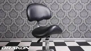Helix Black taboret obrotowy z oparciem