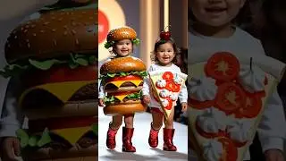 Cute baby fashion show and featureed food-themed outfit #shorts #fashionshow #viral #cutebaby