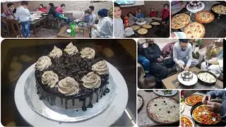 homemade chocolate cake,  pizzas, birthday celebration of husband, cute family vlog, pakistani mom