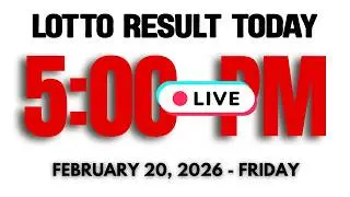 🔴LIVE! Lotto Result Today  5PM - FEBRUARY 20, 2026 - FRIDAY #2dlotto  #3Dlotto #lottoresulttoday
