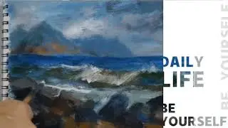 Seascape #acrylicpainting #seascape #studyart #work #art #painting #practice