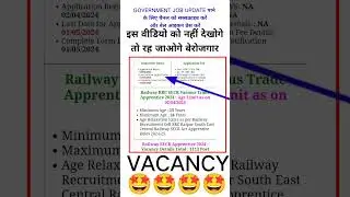 RRC SECR Raipur 1113 Post Apprentice Vacancy 2024 | RRC SECR Apprentice Online Form 2024
