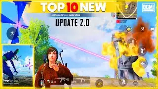 UPDATE 2.0 TOP 10 NEW FEATURES are here ( BATTLEGROUNDS MOBILE INDIA ) BGMI NEW UPDATE M11 & M12