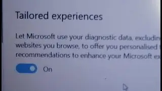 how to turn on tailored experiences in windows 10 laptop