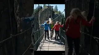 The wooden bridge suddenly collapsed because it was very old #shorts
