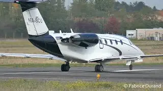 Jetstream Air -Cessna 650 Citation VI landing and take off at Saint-Etienne Loire Airport [EBU/LFMH]