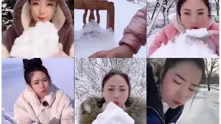 ☃️SNOWEATING / ICE EATING / SOFT FLUFFY SNOW ICE☃️❄️