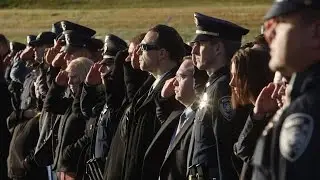Law enforcement processional for Fairbanks Sgt. Allen Brandt