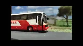 Miniatur Bus PO RAYA dengan Body Banteng / HO Scale / 1:87