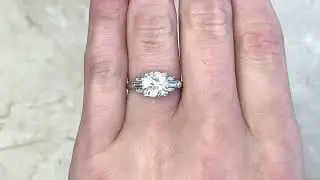 1.40ct Old European Cut Diamond & Geometric Engagement Ring - Burton Ring - Hand Video