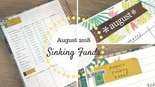 August 2018 Sinking Funds | Erin Condren NEW Deluxe Monthly Planner |