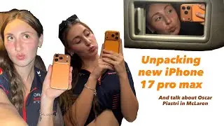 Unpacking new iPhone 17 Pro in orange color and talking about  Oscar Piastri in Mclaren