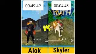 DJ ALOK vs SKYLER which character is best ? Last zone healing ability test ||  #free fire #shorts