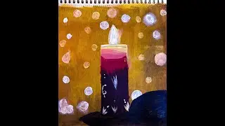 How to draw a candle acrylic