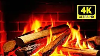 Fireplace Ambience 4K 🔥 Real Fire Sounds | No Music
